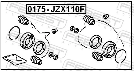 0175JZX110F Febest Ремкомплект суппорта тормозного, переднего