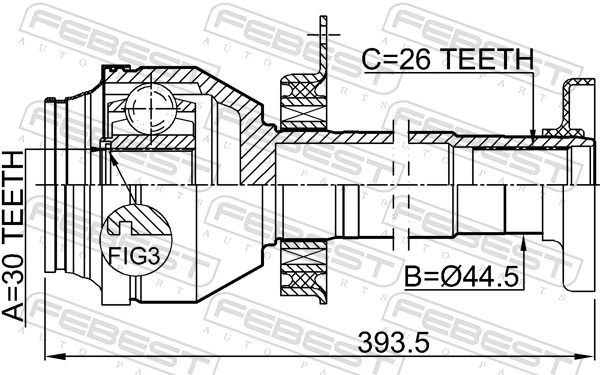 2311T5MTRH Febest Граната внутренняя передняя правая