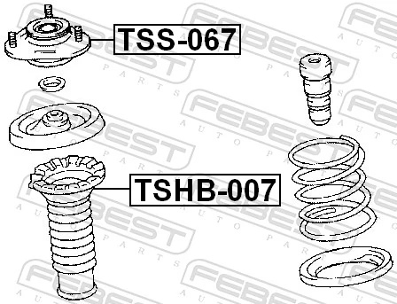 TSS067 Febest Подушка амортизатора переднего