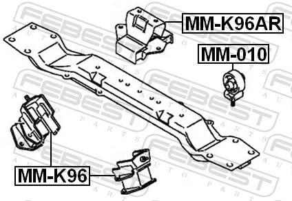 MM010 Febest Подушка трансмиссии, опора раздаточной коробки