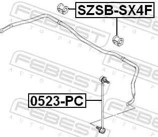 SZSBSX4F Febest Разрезная втулка стабилизатора