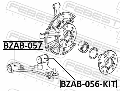 BZAB057 Febest Сайлентблок нижнего переднего рычага