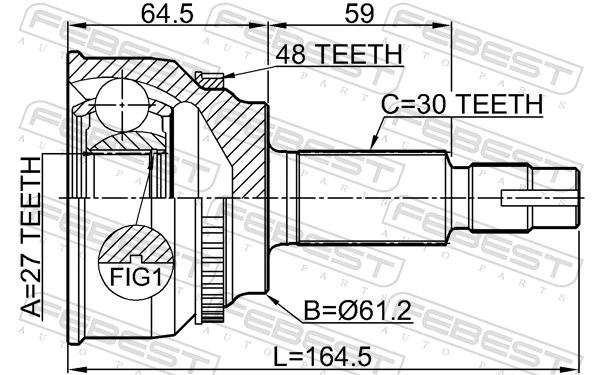 0110AVV50A48 Febest Наружная граната