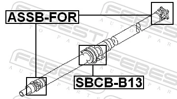 SBCBB13 Febest Подвесной подшипник кардана