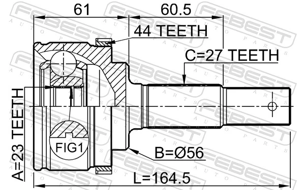 ШРУС наружный передний T5414060 Toko cars
