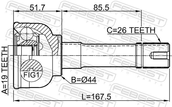 0710SN413 Febest Наружная граната