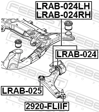LRAB024RH Febest Сайлентблок нижнего переднего рычага