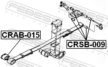 CRAB015 Febest Сайлентблок задней рессоры, передний