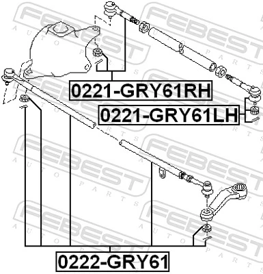 0222GRY61 Febest Тяга рулевая центральная передняя