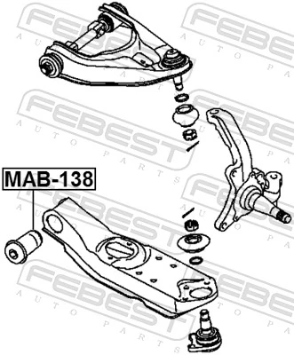 MAB138 Febest Сайлентблок нижнего переднего рычага