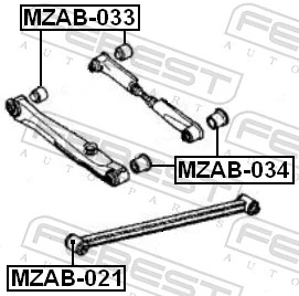 MZAB033 Febest Сайлентблок заднего поперечного рычага, внутренний