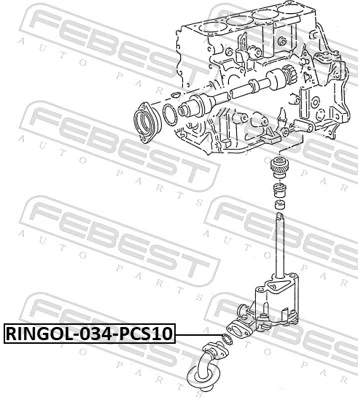 RINGOL034PCS10 Febest Сальник масляного насоса двигателя