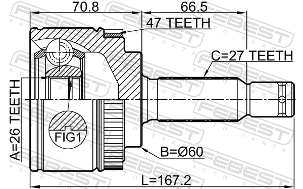 2210OPIA47 Febest Наружная граната