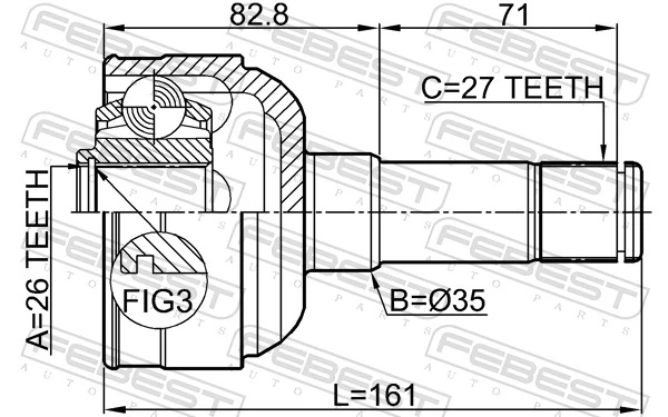 Шарнир угловых скоростей передний левый GKN-Spidan 0036603 цена, от 54.90 USD