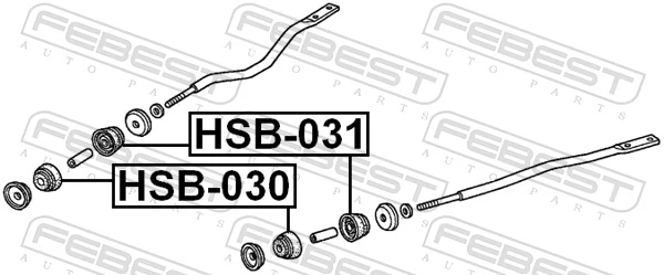 HSB030 Febest Втулка передней радиальной тяги передняя