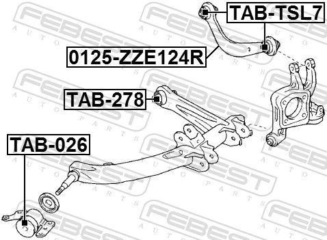 TAB026 Febest Сайлентблок задней тяги