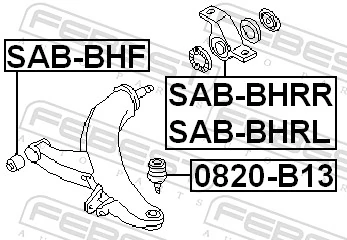 Bloco silencioso dianteiro do braço oscilante inferior Subaru Outback II B12, BE, BH