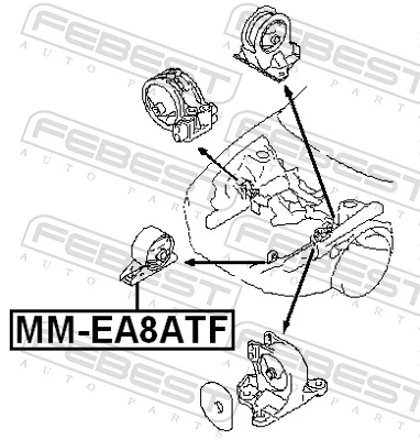MMEA8ATF Febest Подушка передней опоры двигателя