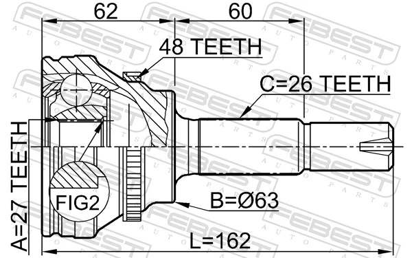 Купить 0025075 GKN-Spidan Внешняя граната