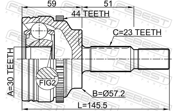 Junta homocinética externa dianteira para Renault Kangoo I KC0, KC1