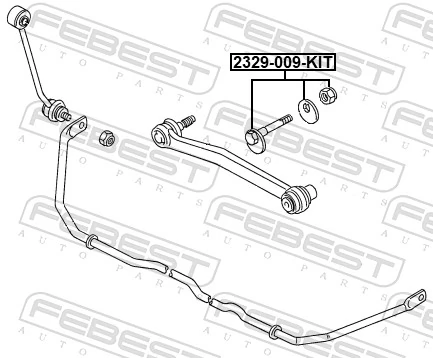 2329009KIT Febest Болт крепления заднего нижнего рычага, внутренний