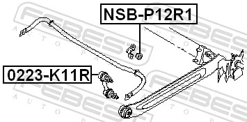 NSBP12R1 Febest Прокладка стабильзатора заднего