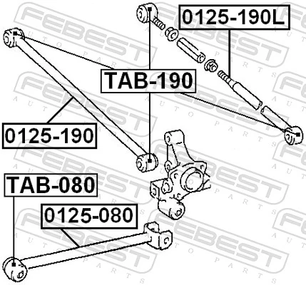 TAB190 Febest Сайлентблок заднего поперечного рычага