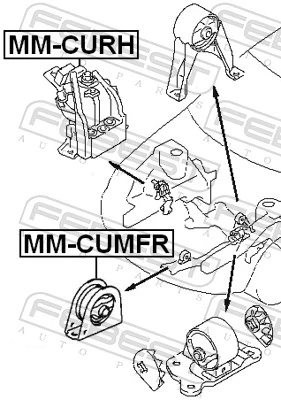 MMCUMFR Febest Подушка передней опоры двигателя