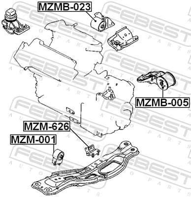 Coxim (suporte) esquerdo de motor Mazda 626 4 GE