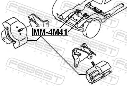 MM4M41 Febest Опора двигателя, левая/правая