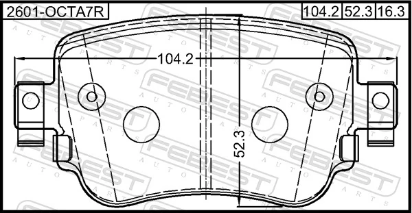 2601OCTA7R Febest Колодки тормозные дисковые комплект