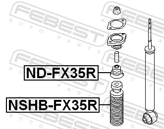 NDFX35R Febest Буфер амортизатора заднего