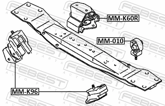 MMK60R Febest Опора КПП