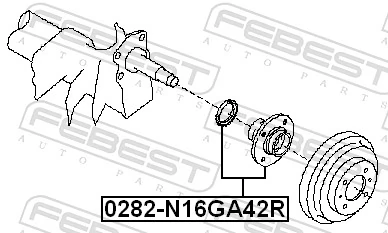 0282N16GA42R Febest Ступица задняя