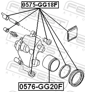 0576GG20F Febest Поршень тормозного суппорта переднего