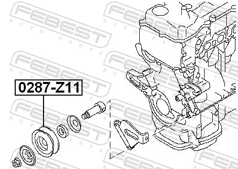 0287Z11 Febest Ролик натяжителя ремня агрегатов