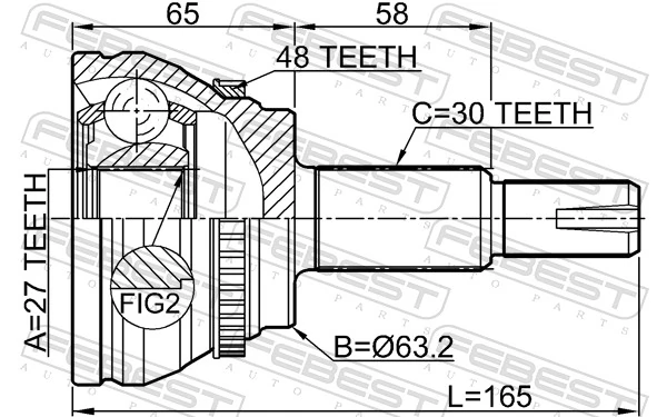 0110CLR30A48 Febest Наружная граната