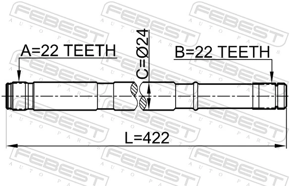 0212N16LH Febest Полуось передняя левая