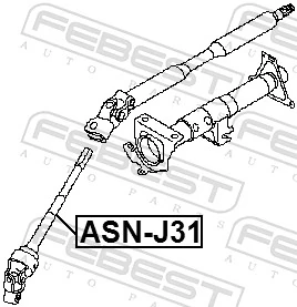 ASNJ31 Febest Вал рулевой колонки, нижний