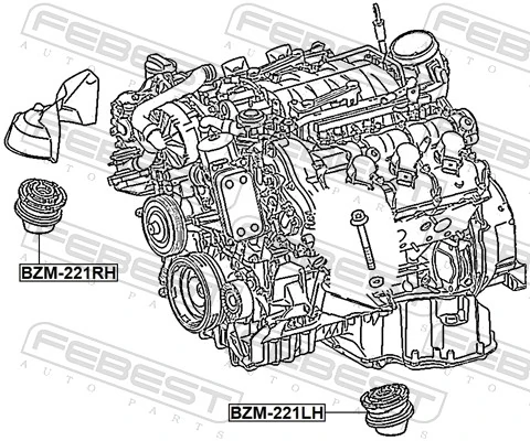 Подушка (опора) двигателя, левая на Mercedes S  W221