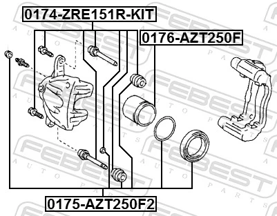 0176AZT250F Febest Поршень тормозного суппорта переднего