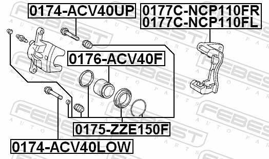 0176ACV40F Febest Поршень тормозного суппорта переднего