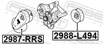 2987RRS Febest Натяжитель клинового ремня