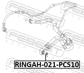RINGAH021PCS10 Febest Кольцо уплотнительное шланга компрессора, нагнетательного