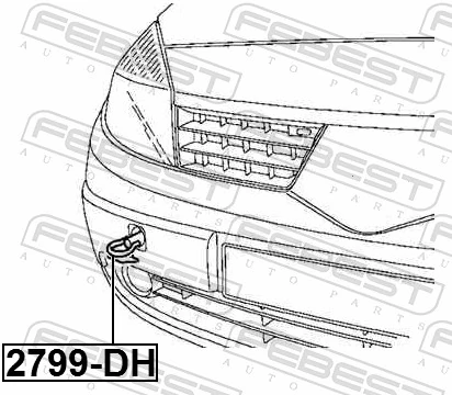 2799DH Febest Крюк буксирный передний