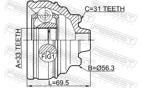 Junta homocinética externa dianteira BMW 1 F21