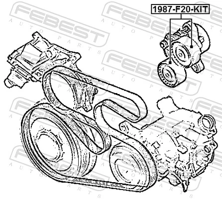 1987F20KIT Febest Ролик натяжителя ремня агрегатов