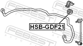 HSBGDF21 Febest Разрезная втулка стабилизатора