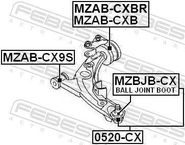 MZABCX9S Febest Сайлентблок нижнего переднего рычага
