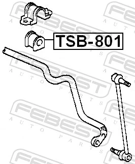 TSB801 Febest Разрезная втулка стабилизатора